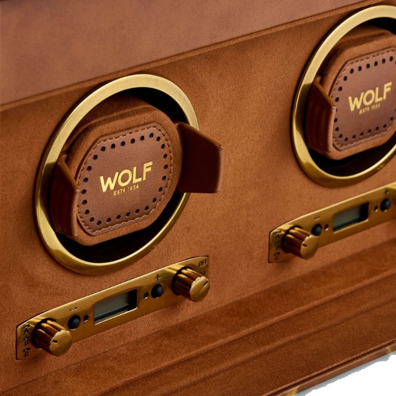 Wolf 1834 Brogue H Burnished Brown Double Winder