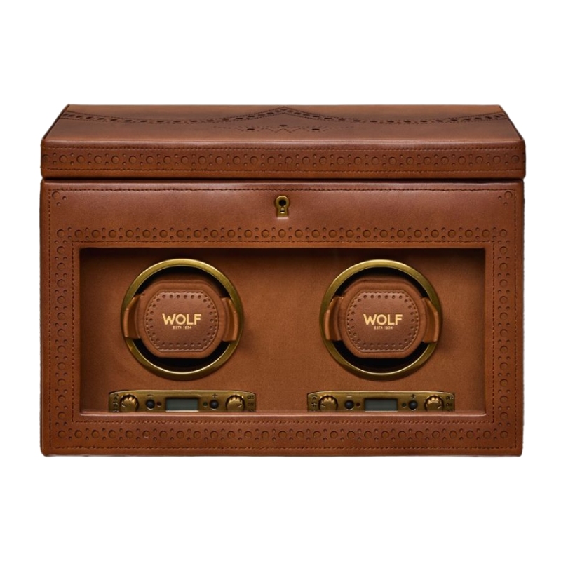 Wolf 1834 Brogue H Burnished Brown Double Winder