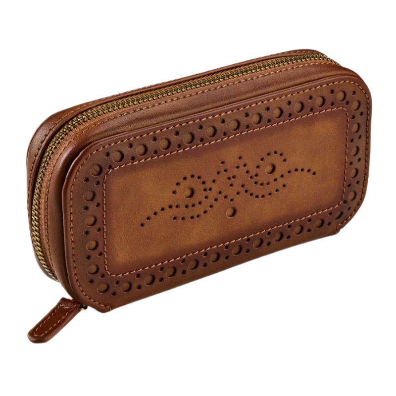 Wolf 1834 Brogue Burnished Brown 2 Piece Watch Zip Case