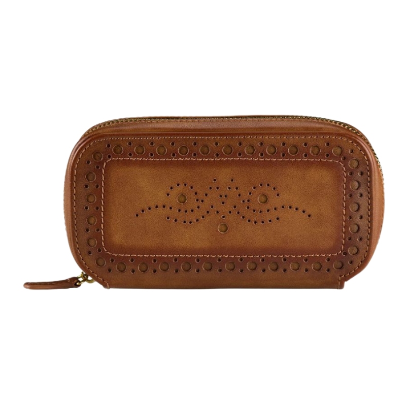 Wolf 1834 Brogue Burnished Brown 2 Piece Watch Zip Case