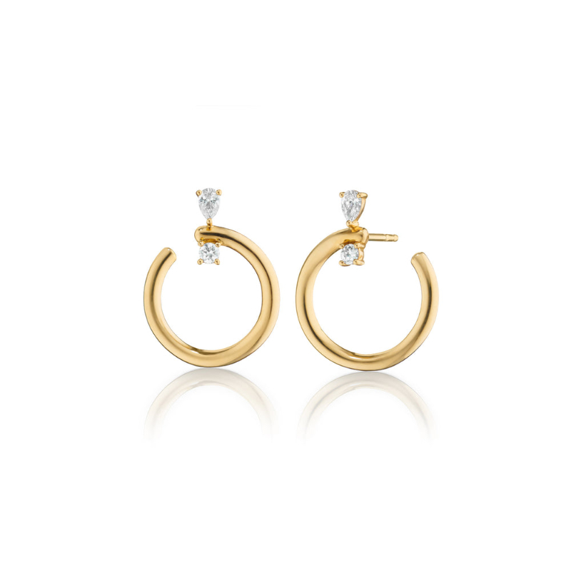 Monica Rich Kosann 18K Yellow Gold Small Hoop Diamond Earrings