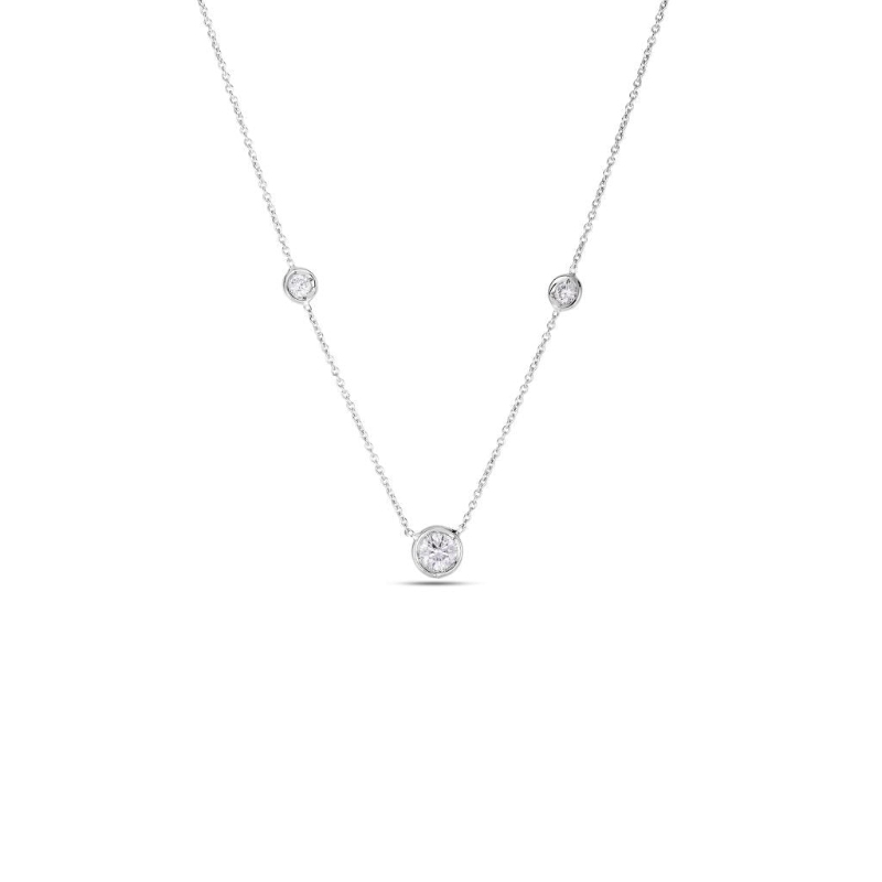 Roberto Coin 18K White Gold Rhodium Plated Diamond By The Inch Necklace