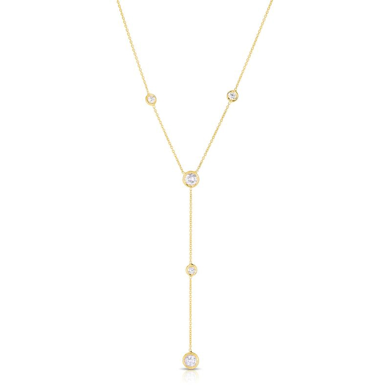 Roberto Coin 18K Yellow Gold Necklace With 5 Diamond Stations