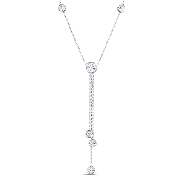 18K ZIPPER DIAMOND ACCENT ZIPPER PULL LONG NECKLACE - Roberto Coin