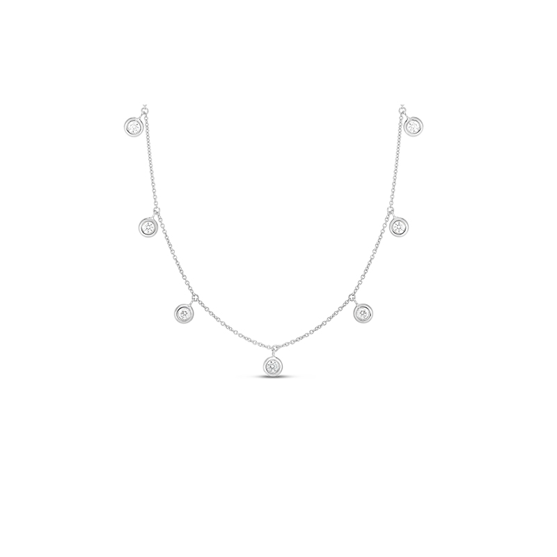 Roberto Coin 18K Seven Diamond Drop Station Necklace