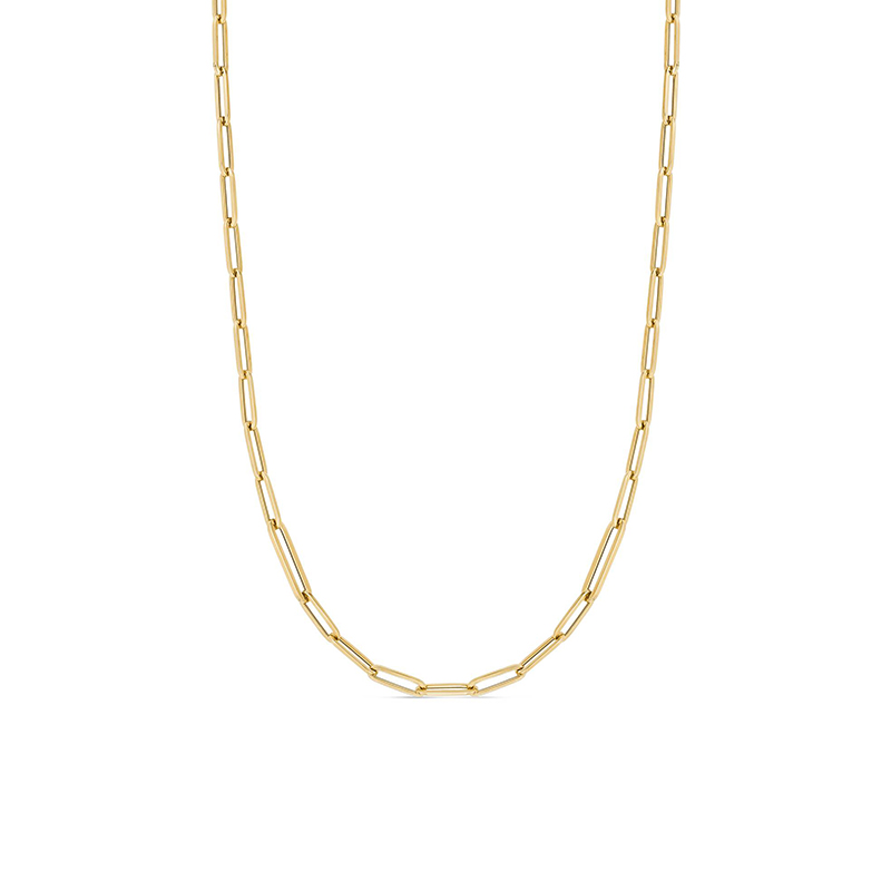 Roberto Coin 18K yellow gold paperclip necklace, 22"