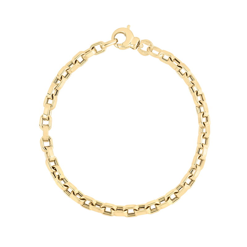 Roberto Coin 18K Yellow Gold Thicker Square Link Bracelet