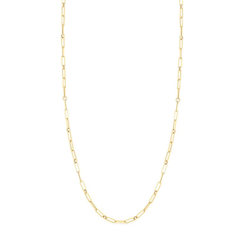 Roberto Coin 18 Karat Yellow Gold Fine Paperlink Chain Necklace