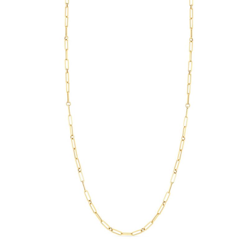 Roberto Coin 18 Karat Yellow Gold Fine Paperlink Chain Necklace