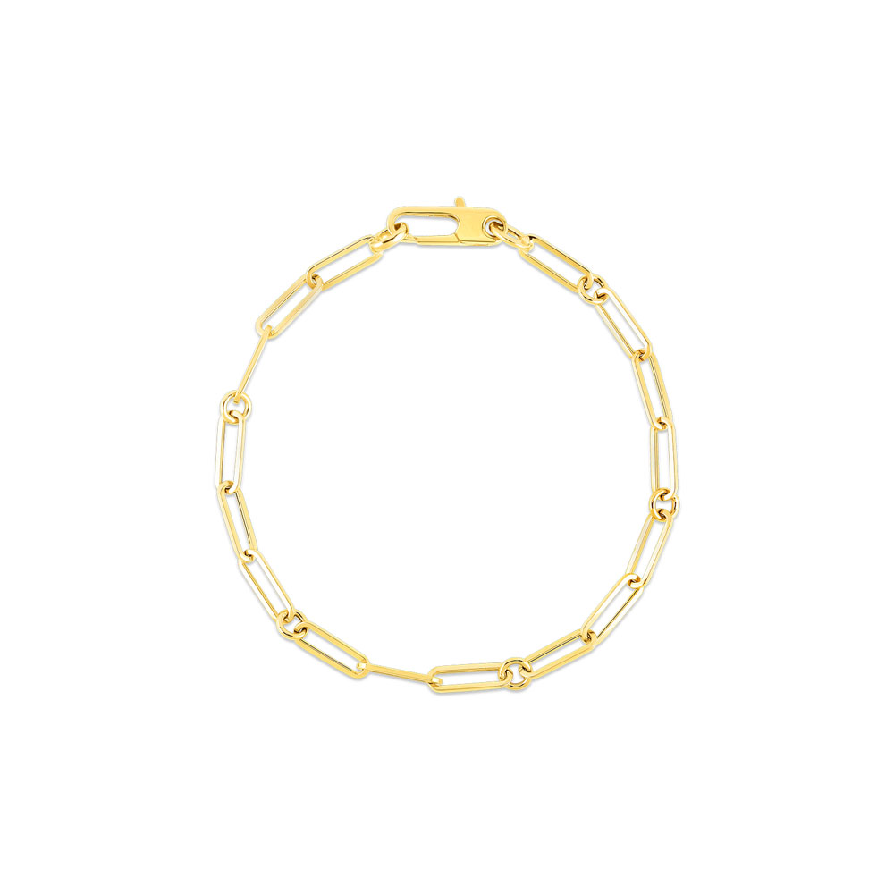 Roberto Coin 18 Karat Yellow Gold Fine Paperlink Chain Bracelet