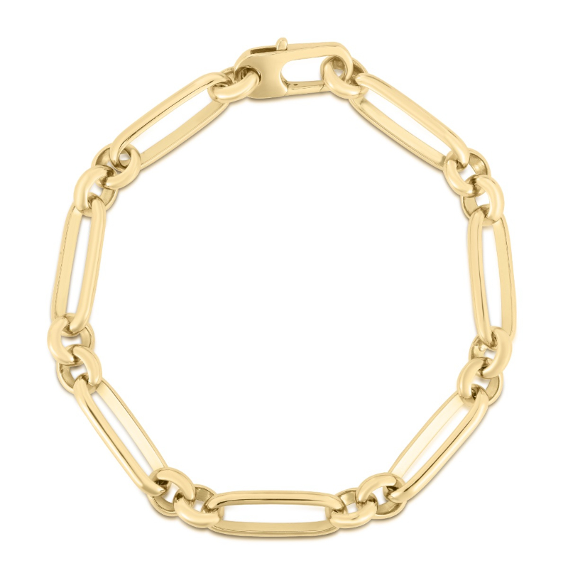 Roberto Coin 18K Yellow Gold Oro Classic Oval & Round Link Chain Bracelet
