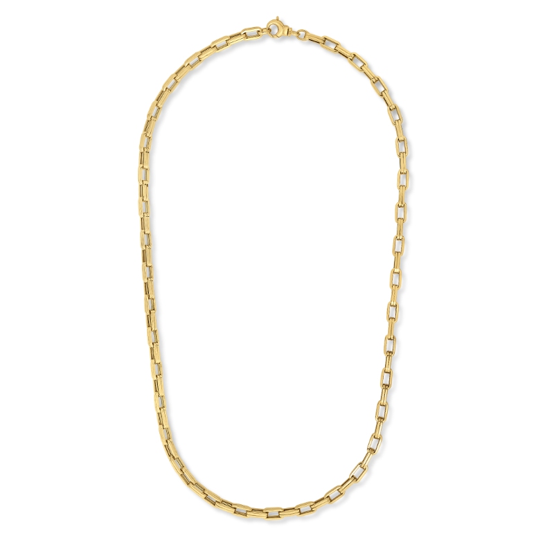 Roberto Coin 18K Yellow Gold Designer Gold Rectangular Link Chain Nekclace