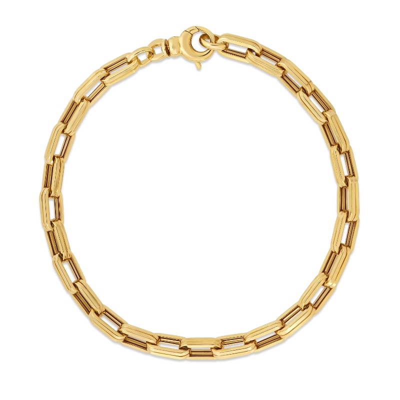 Roberto Coin 18K Yellow Gold Designer Gold Rectangular Link Chain Bracelet