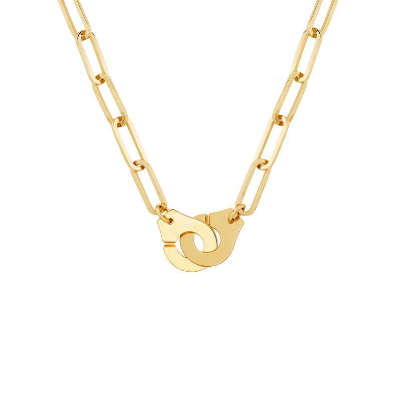 18K Yellow Gold Menottes R15 Interlocking Necklace