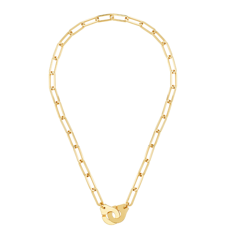 18K Yellow Gold Menottes R15 Interlocking Necklace