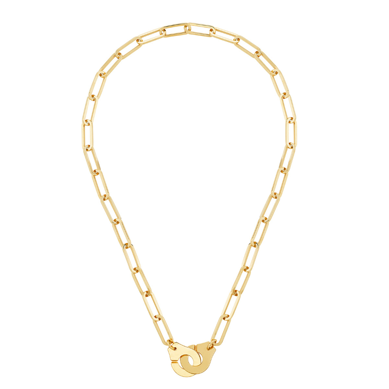 18K Yellow Gold Menottes R15 Interlocking Necklace