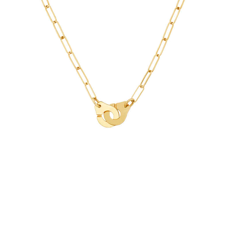 18K Yellow Gold Menottes R10 Interlocking Chain Necklace