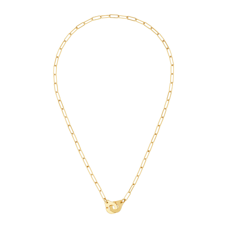 18K Yellow Gold Menottes R10 Interlocking Chain Necklace