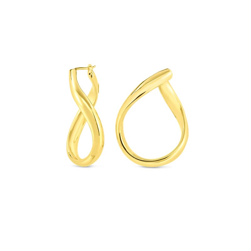 Roberto Coin 18Kt Gold Curved Contoured Hoop Earring