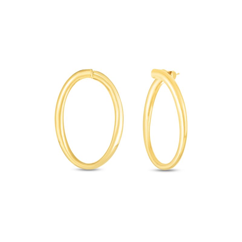 Roberto Coin 18K Y Contoured 50Mm Oval Hoop Earring