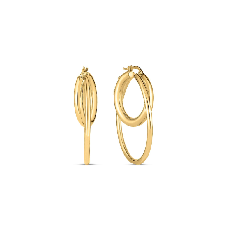 Roberto Coin Perfect Gold Hoops Double Earring