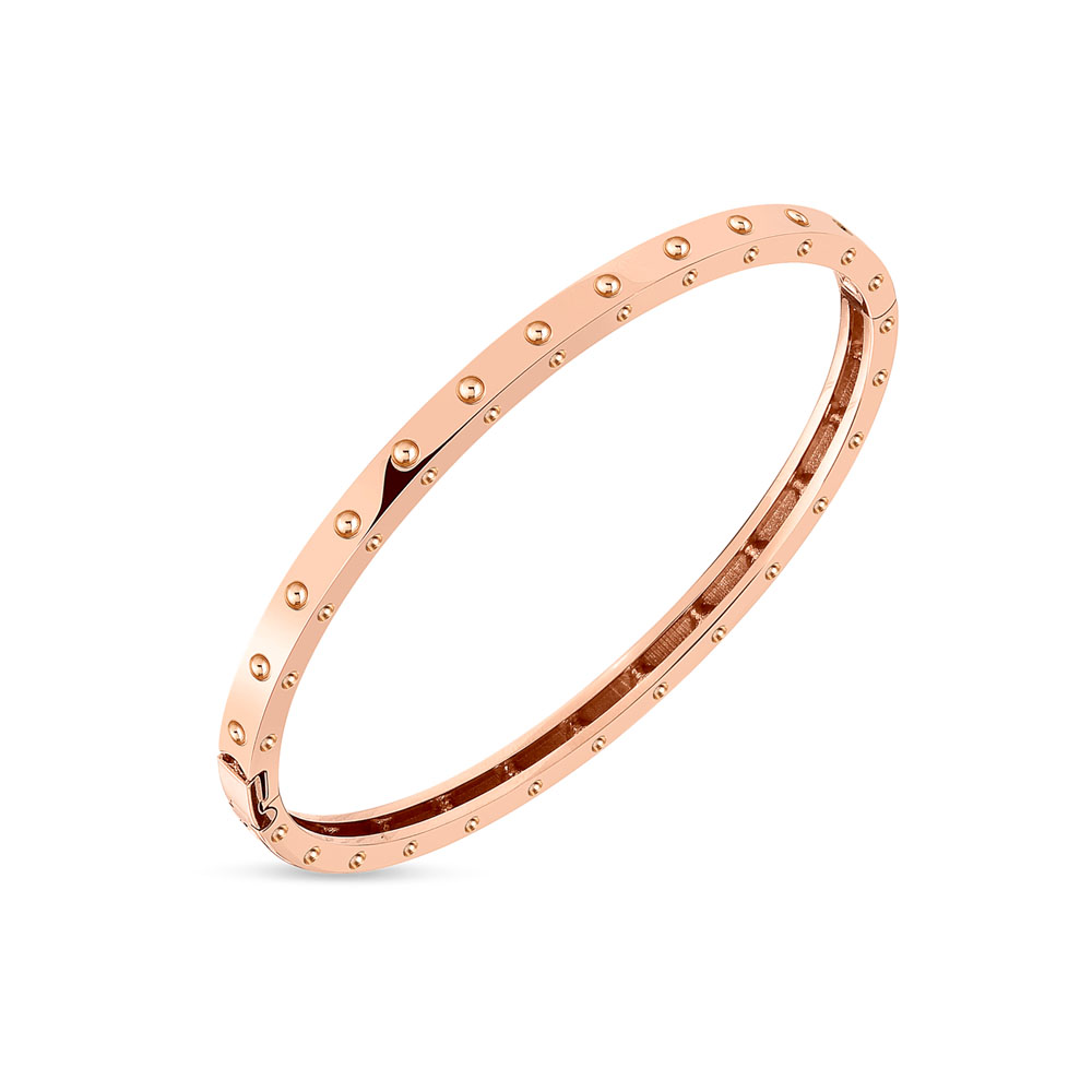 Roberto Coin 18 Karat Rose Gold Symphony Pois Moi Oval Bangle