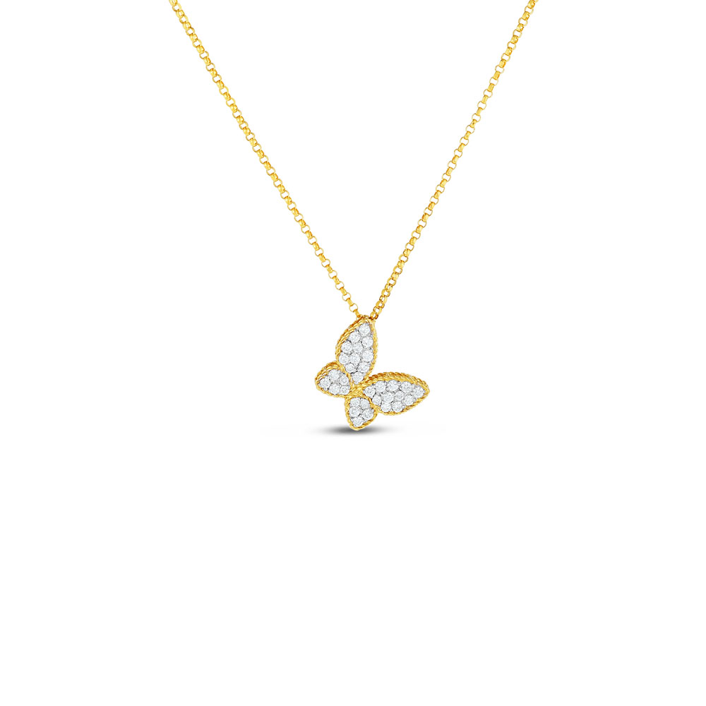 Roberto Coin 18Kt Gold & Diamond Princess Butterfly Pendant