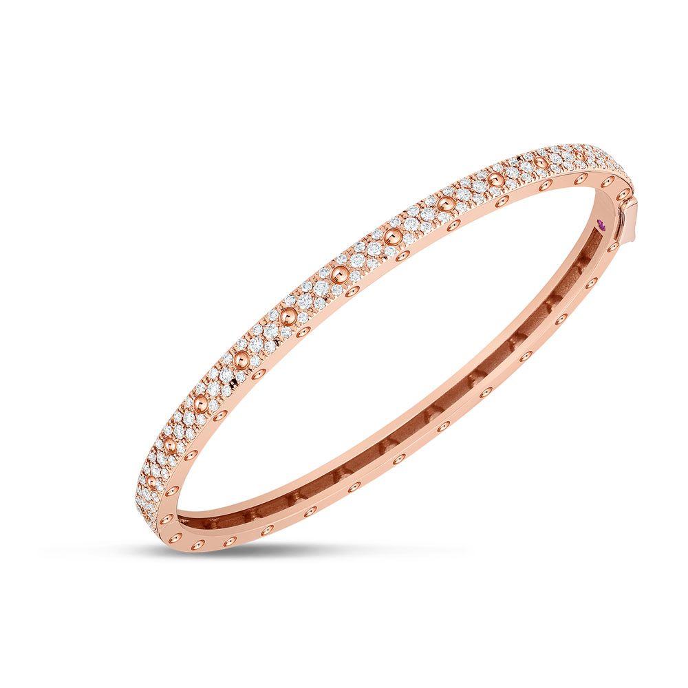 Roberto Coin 18K Gold & Diamond Symphony Pois Mois Oval Bangle