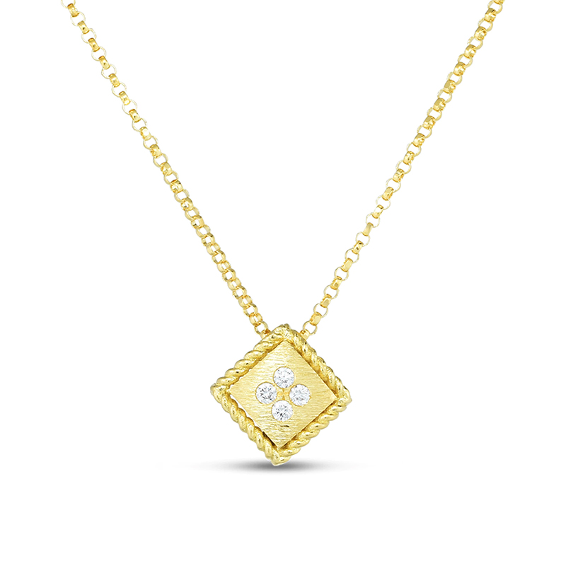 Roberto Coin 18K Palazzo Ducale Diamond Accent Satin Small Pendant