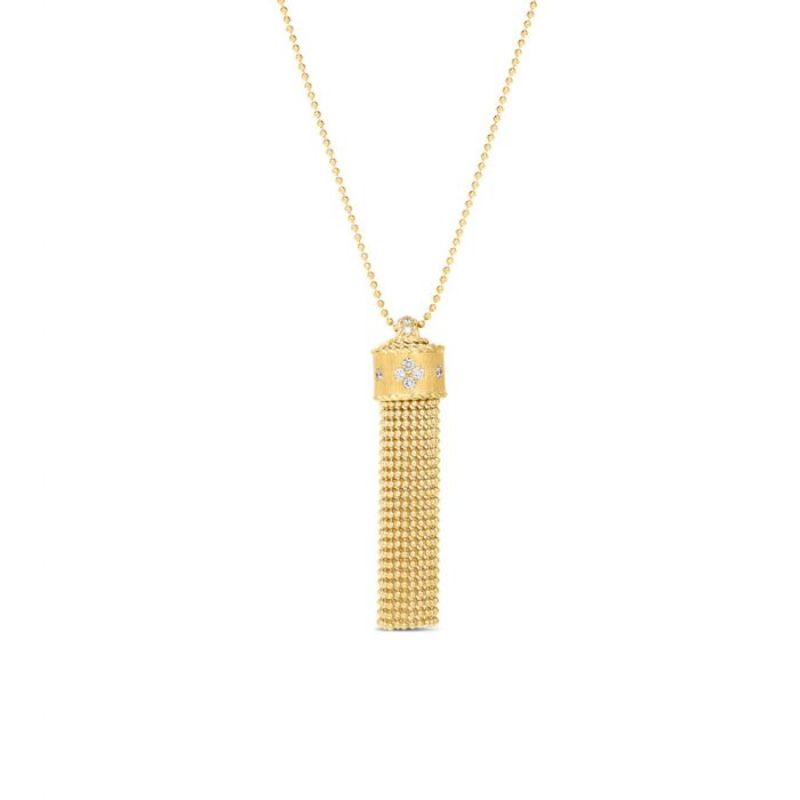 Roberto Coin 18K Yellow Gold Diamond Princess Tassel Necklace