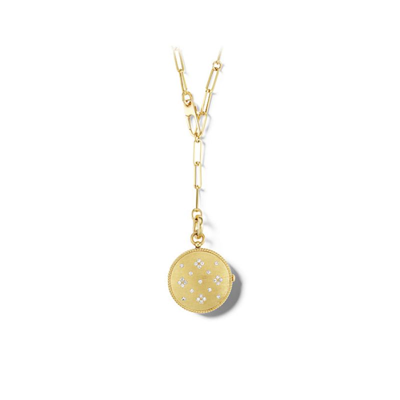 Roberto Coin 18K Venetian Princess Satin Finish, Diamond Accent Locket On Chain
