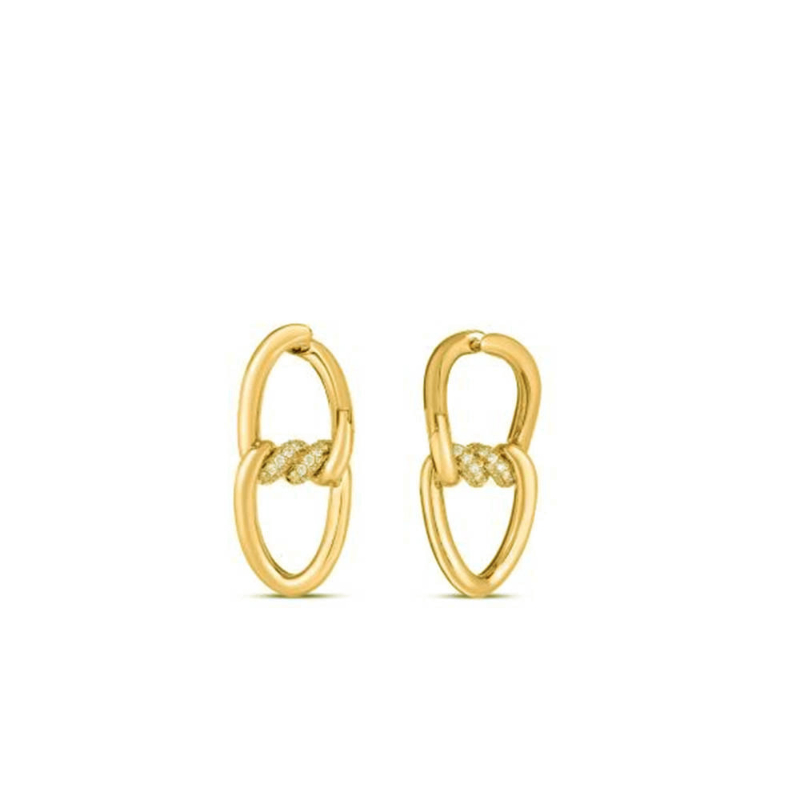 Roberto Coin 18K Yellow Gold Cialoma Collection Diamond Earrings