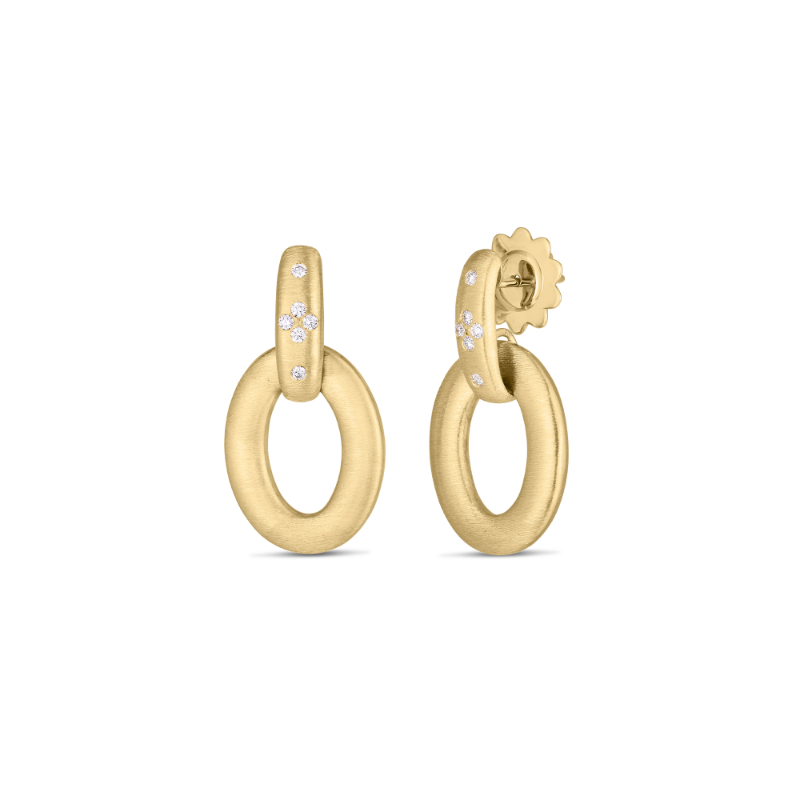 Roberto Coin 18K Yellow Gold Duchessa Diamond Accent Satin Doorknocker Earrings