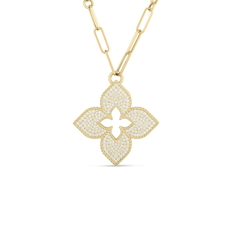 Roberto Coin 18K Yellow Gold Venetian Princess Collection Diamond Link Necklace