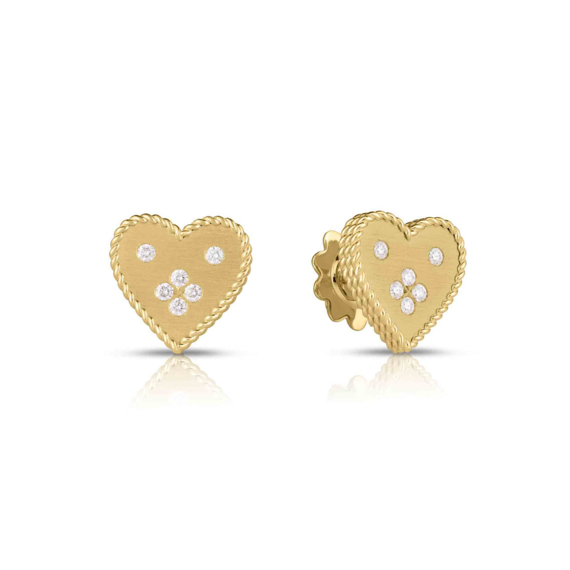 Roberto Coin 18K Yellow Gold Venetian Princess Heart Earrings