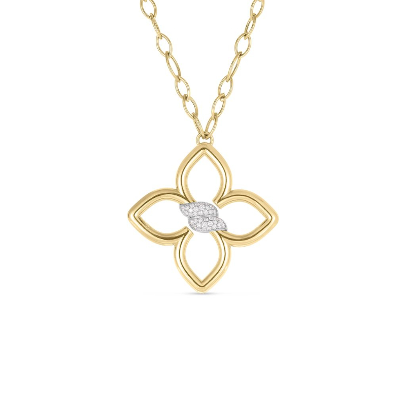 Roberto Coin 18K Yellow And White Rhodium Plated Gold Cialoma Necklace