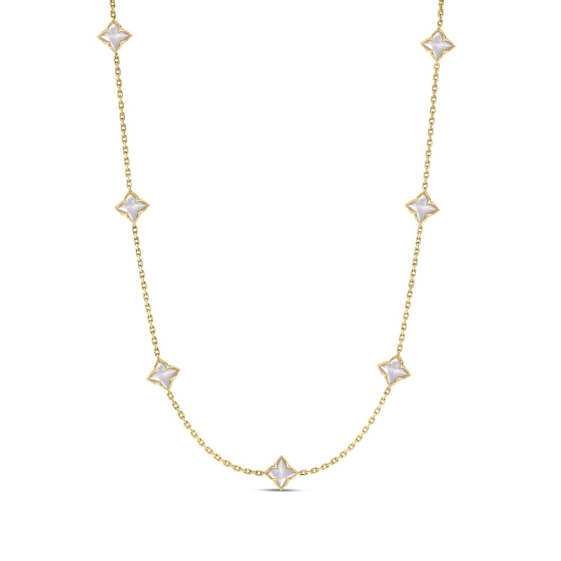 Roberto Coin 18K Yellow Gold Venetian Princess Carnival Flower Station Necklace