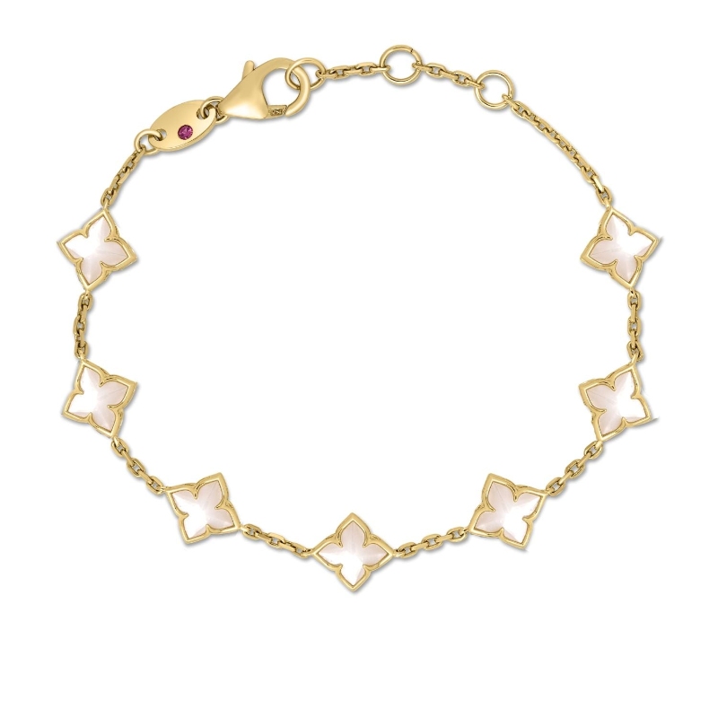 Roberto Coin 18K Yellow Gold Venetian Princess Carnival Flower Station Bracelet