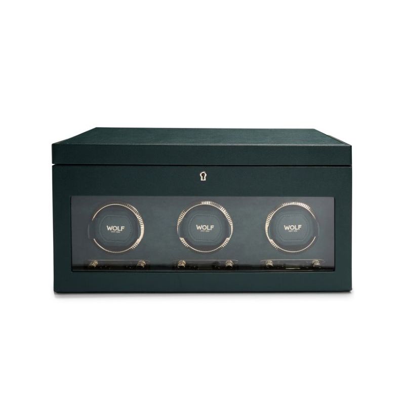 WOLF British Racing Green Triple Watch Winder
