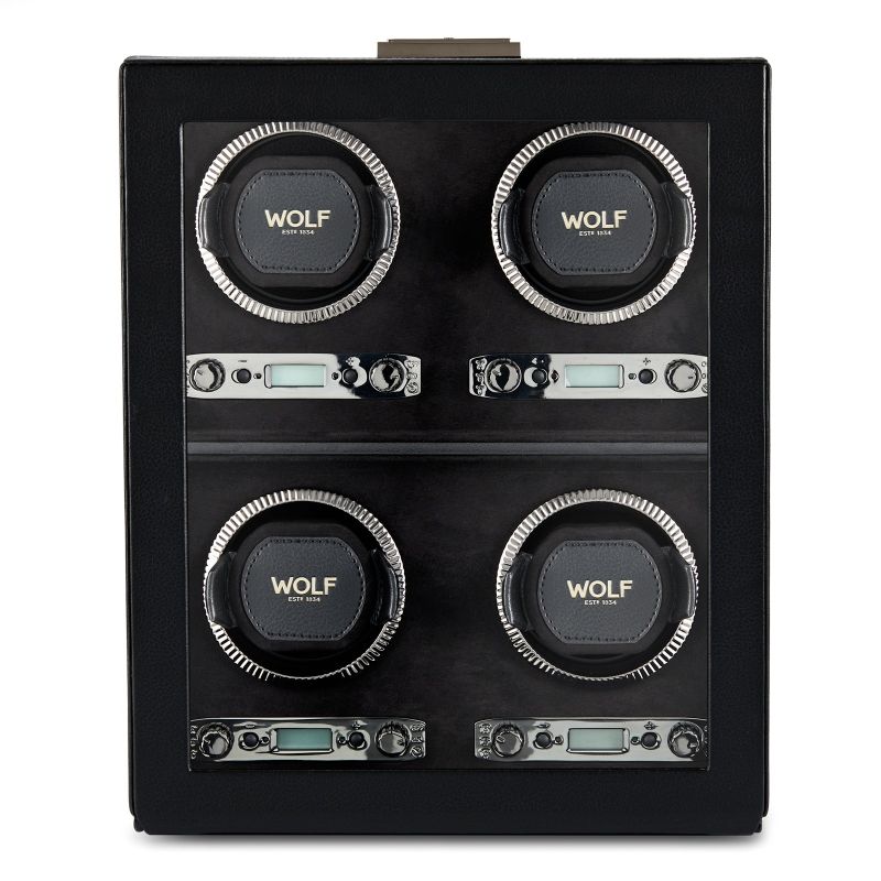 WOLF British Racing Black 4 Pc Watch Winder