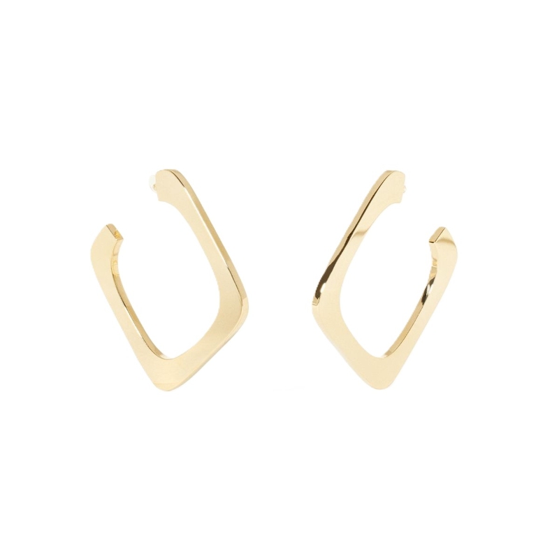 18K Yellow Gold Impression Small Hoop Earrings