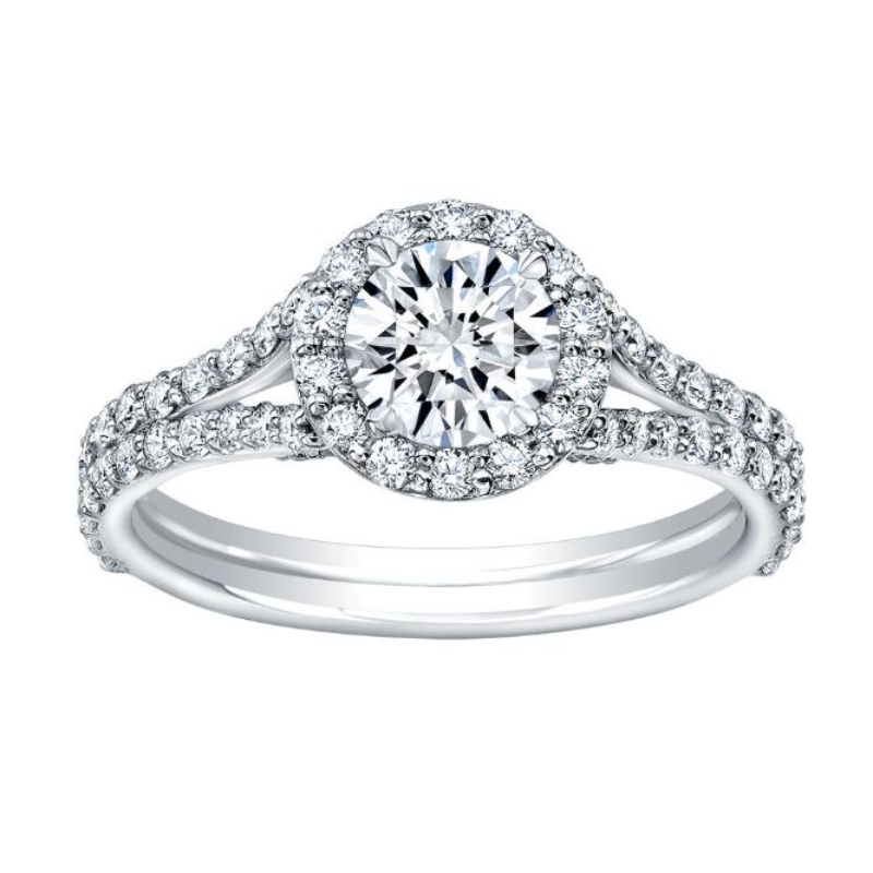 Platinum Double Halo Ring