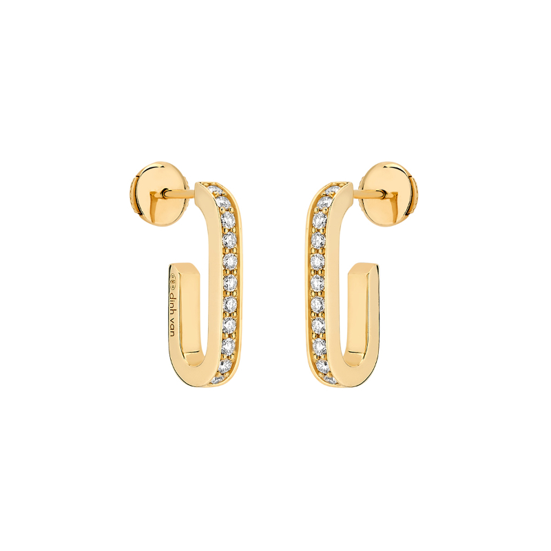 18K Yellow Gold Maillon L Drop Earrings