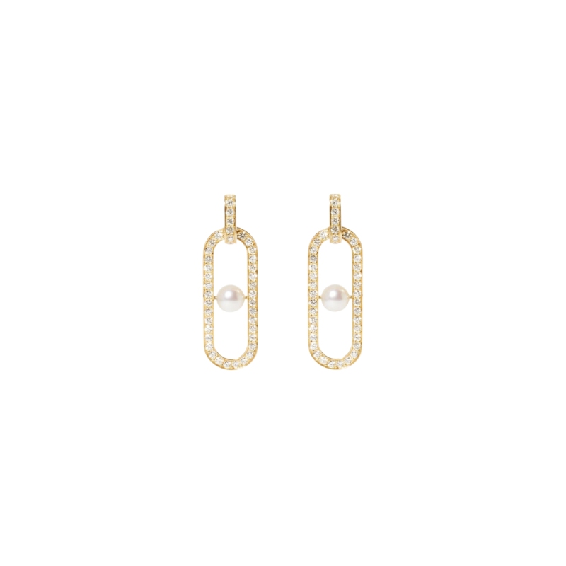18K Yellow Gold Maillon Maillon Perle Earrings