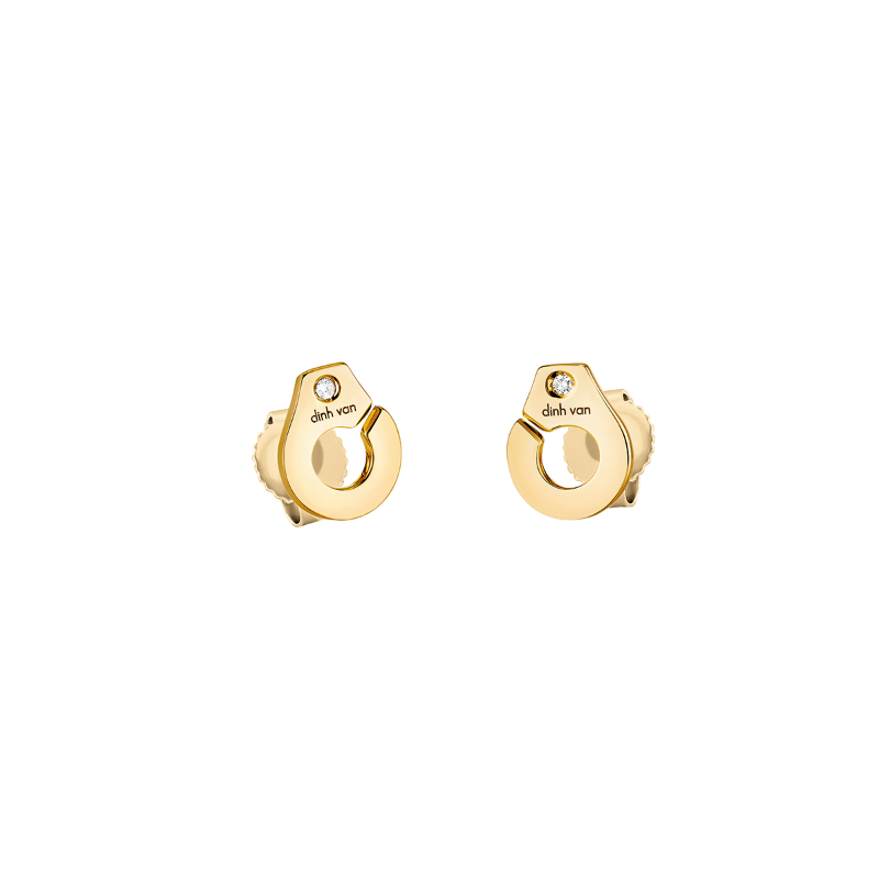 18K Yellow Gold Menottes R7.5 Stud Earrings