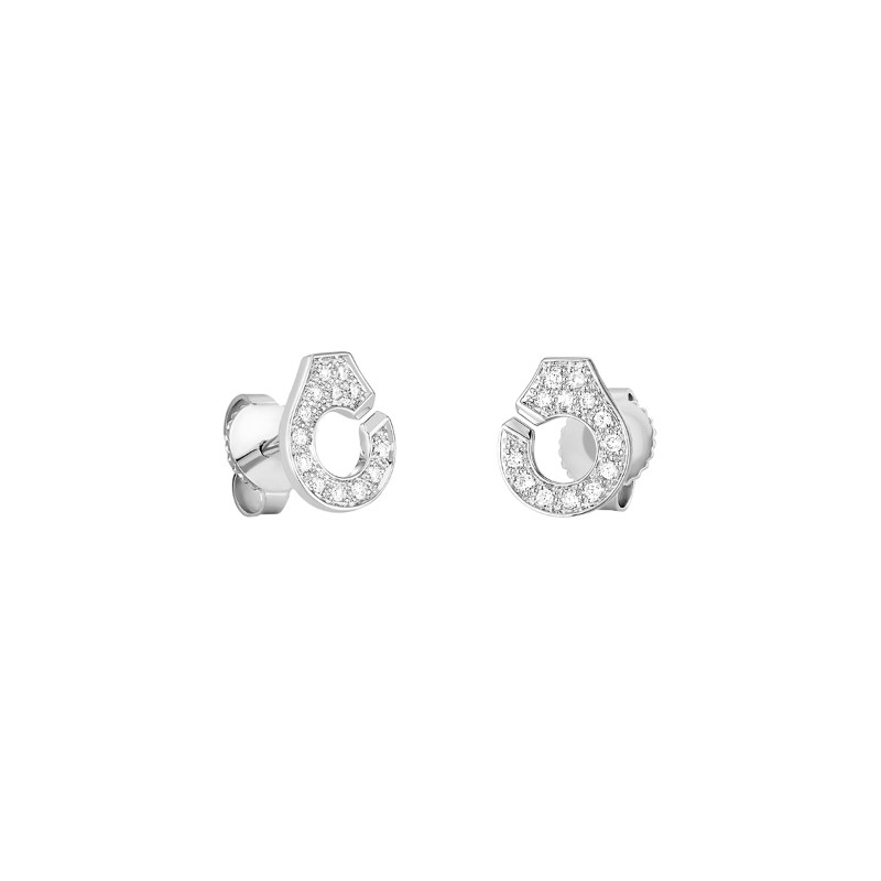 18K White Gold Rhodium Plated Menottes R7.5 Stud Earrings