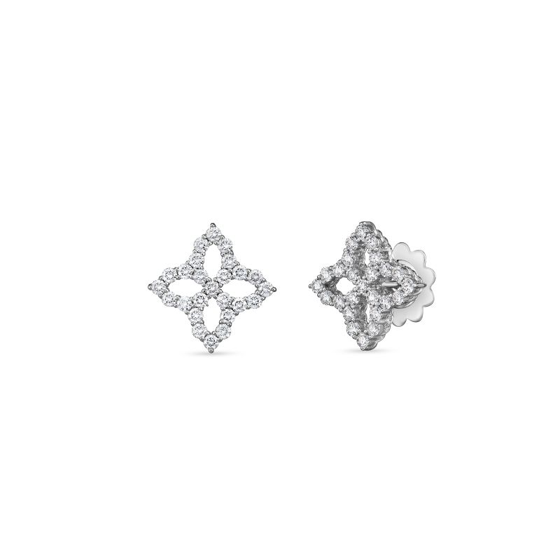 Roberto Coin 18Kt Medium Diamond Outline Stud Earring