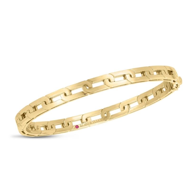 Roberto Coin 18K yellow gold Navarra bangle bracelet, 48x58mm