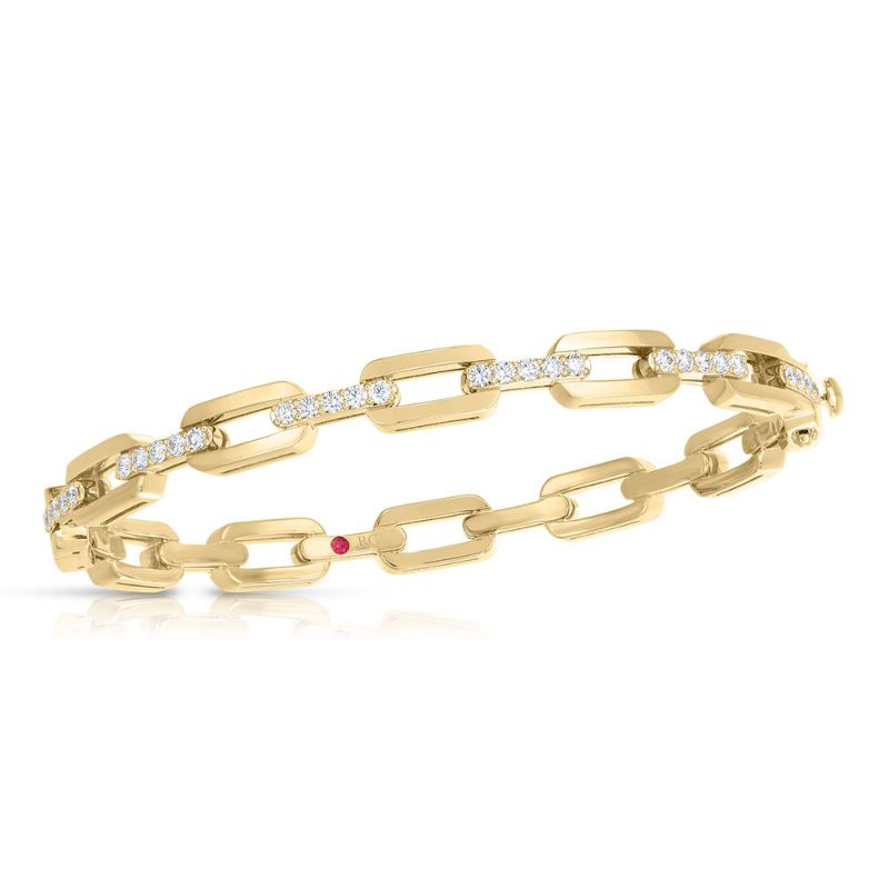 Roberto Coin 18K Yellow Gold Navarra 0.67Cttw Diamond Bangle