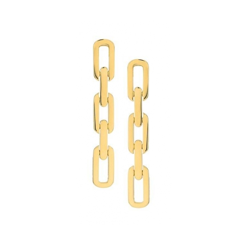 18K yellow gold Navarra 3 link drop earrings